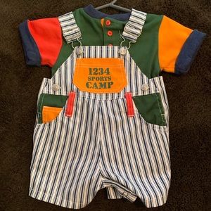 Vintage Baby Boys Overall Set